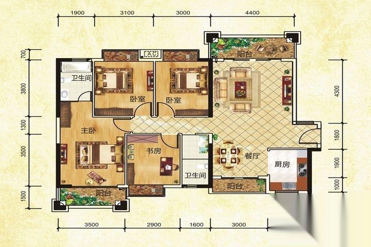 天悦华府户型图_【优优好房】贵港房产网