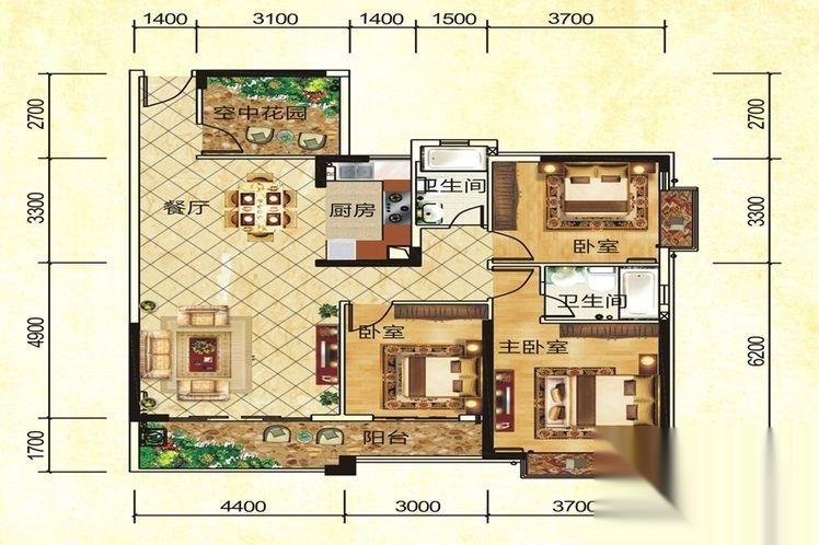 天悦华府户型图_【优优好房】贵港房产网