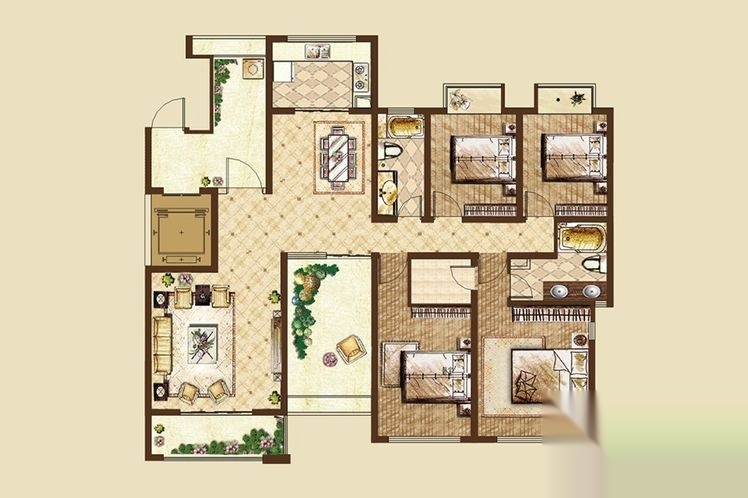 房屋朝向:   居室: 4室 建筑面积: 180㎡ 房屋解读: c1户型 400-890