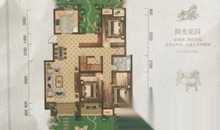 大渡口茄子溪 绿地城二期 4室2厅2卫 180平米