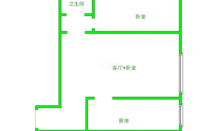 回民中山西路 海亮誉峰一号 2室1厅1卫 86平米