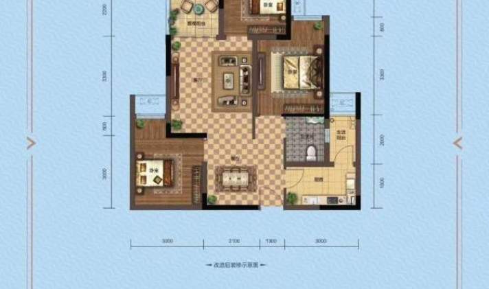 璧山县璧山 香漫溪岸 3室1厅1卫 79平米