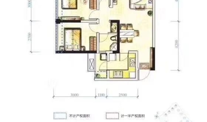 雁江 圣桦名城(希望大道) 3室2厅1卫 83平米