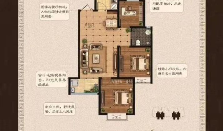 诸城龙都街道 万家园书香府邸 3室2厅1卫 101平米