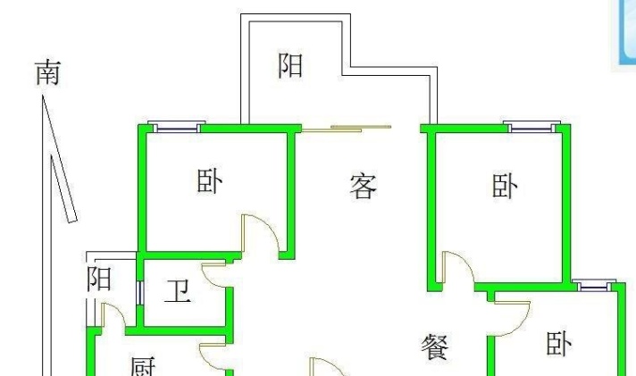 大足大足城区 港城铜锣湾 3室2厅1卫 94平米