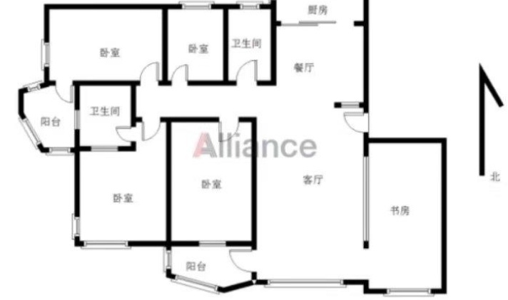 秀洲区城中 嘉州美都 4室2厅2卫 163.6平米