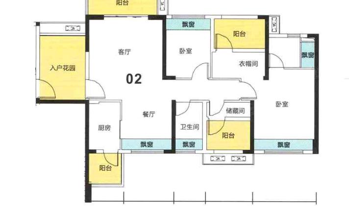 坦洲区同胜 龙光海悦华庭 4室2厅2卫 110.45平米