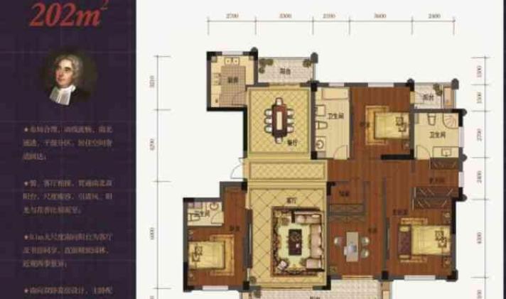 路桥区路桥 中央山公馆 4室2厅3卫 200平米