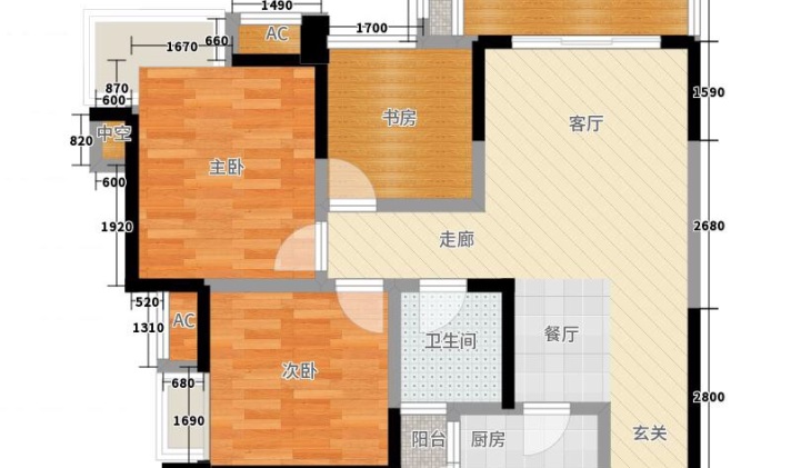 龙泉驿大面 首创万卷山 3室2厅1卫 89平米