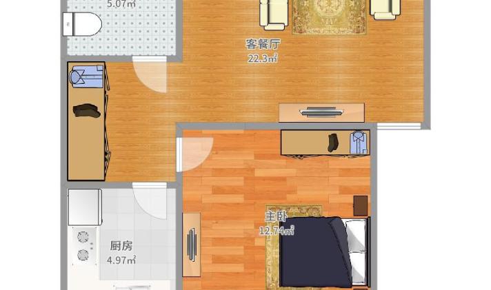 定州市 香江博士源 1室1厅1卫 60平米