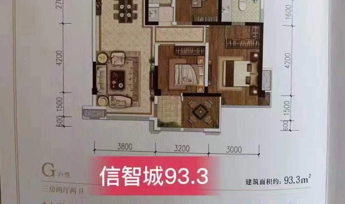 高坪区江东新区 信智城 3室2厅1卫 86平米