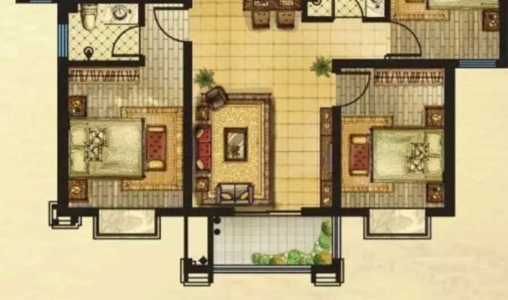 蒲城县城南 蒲京雅荷 3室2厅2卫 109平米